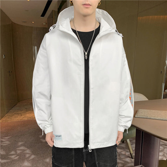 Herren Leichtgewichtige Kapuzenjacke im Oversize-Sportstyle mit Ärmel-Reißverschlüssen Shop Nory