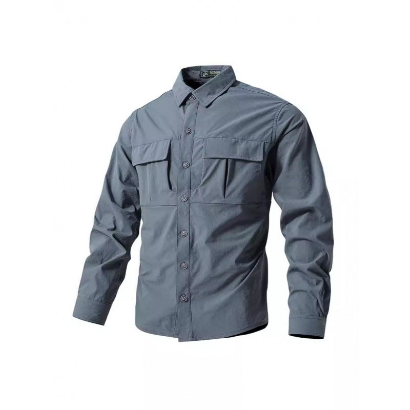 Herren Leichte Hemdenjacke im Utility‑Stil mit aufgesetzten Brustklappen und Knopfleiste Shop Nory