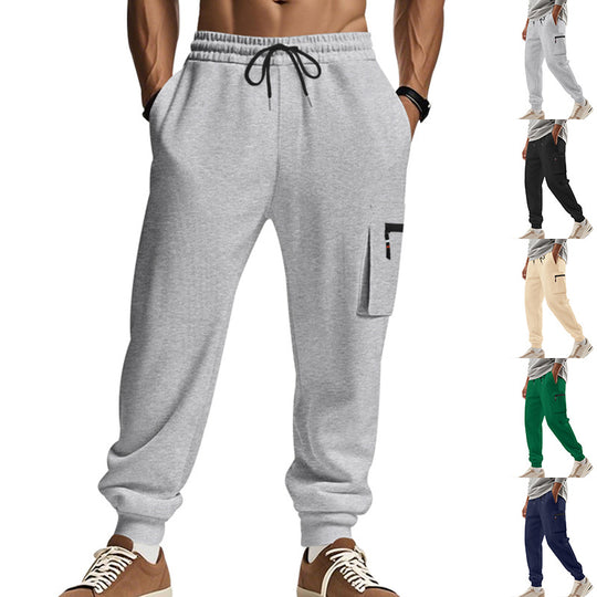 Herren Cargo-Jogginghose mit Reißverschluss-Cargotasche, elastischem Bund und geripptem Saum Shop Nory