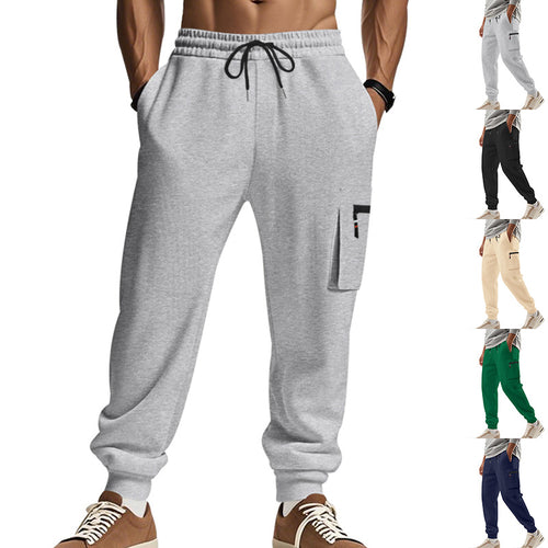Herren Cargo-Jogginghose mit Reißverschluss-Cargotasche, elastischem Bund und geripptem Saum Shop Nory