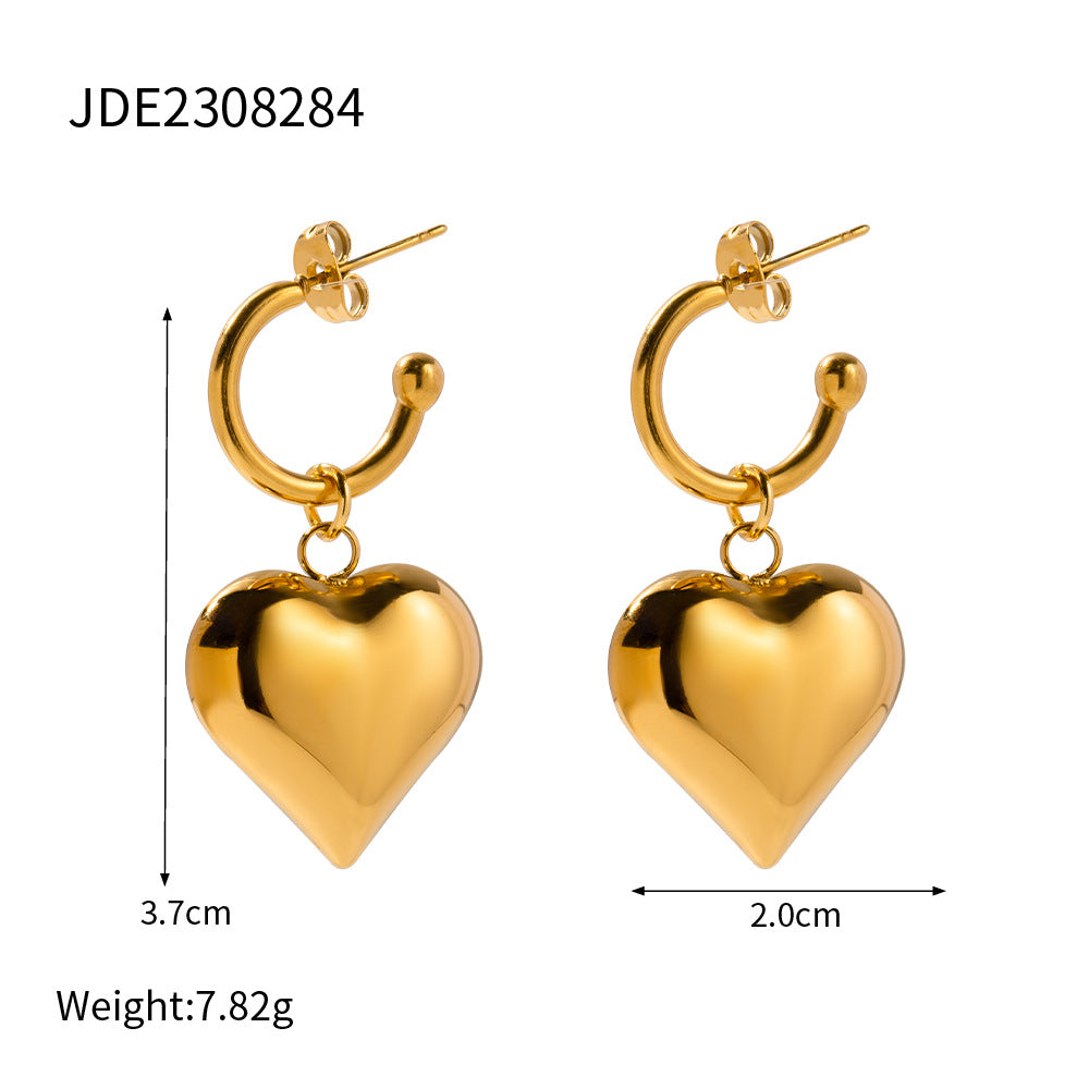 Damen Ohrhänger im Herzen-Design aus hochwertigem Edelstahl Shop Nory
