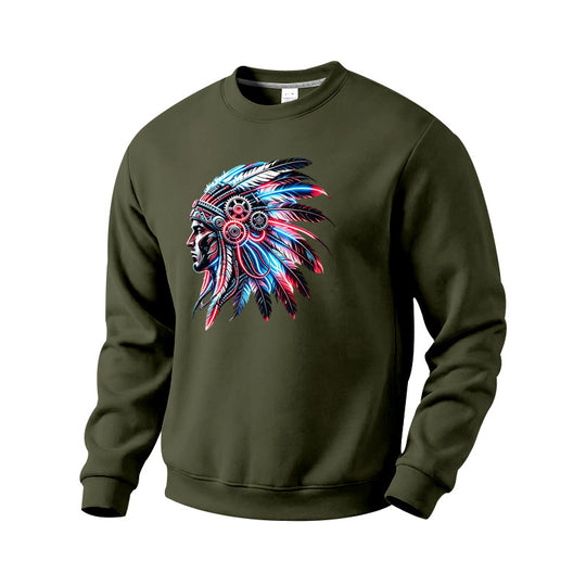 Herren Sweatshirt mit detailreichem Federschmuck-Print Shop Nory