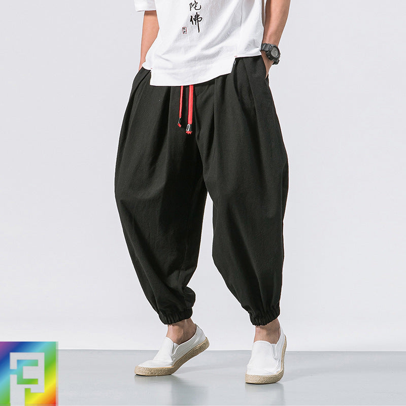 Herren ausgefallene Ballonhose im Haremstil mit Faltenwurf, elastischem Bund und Kordelzug Shop Nory