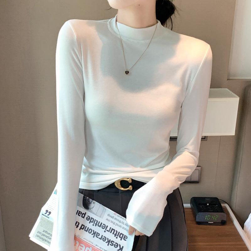 Damen Elegantes Langarmshirt mit hochgeschlossenem Ausschnitt Shop Nory