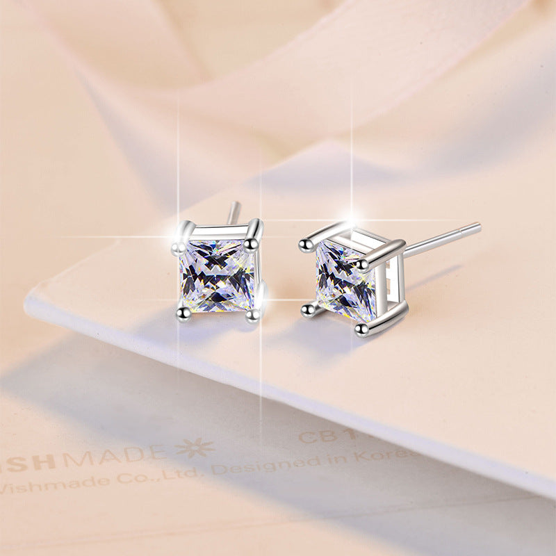 Damen Ohrstecker mit quadratischem Kristall und elegantem Goldrahmen Shop Nory