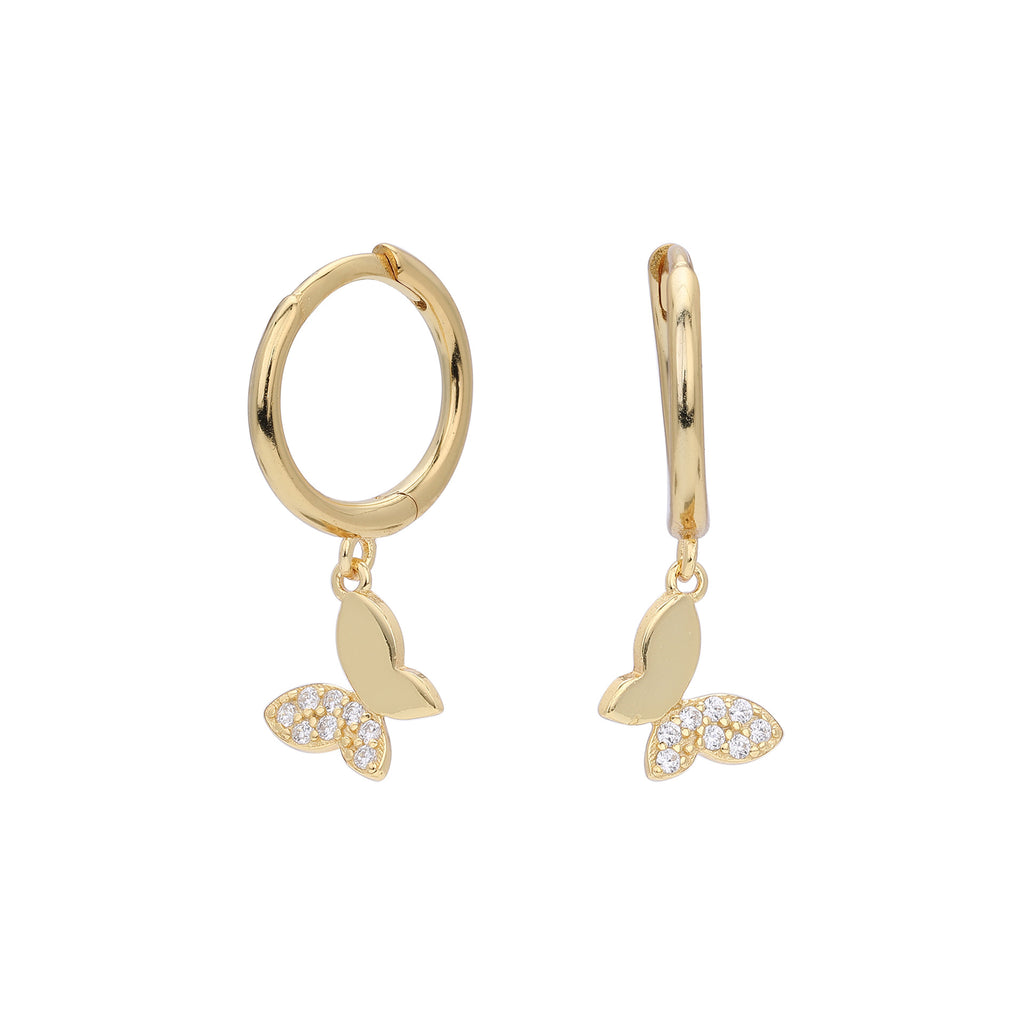 Damen Ohrringe mit funkelnden Schmetterlingsanhängern aus hochwertigem 925 Sterling Silber Shop Nory