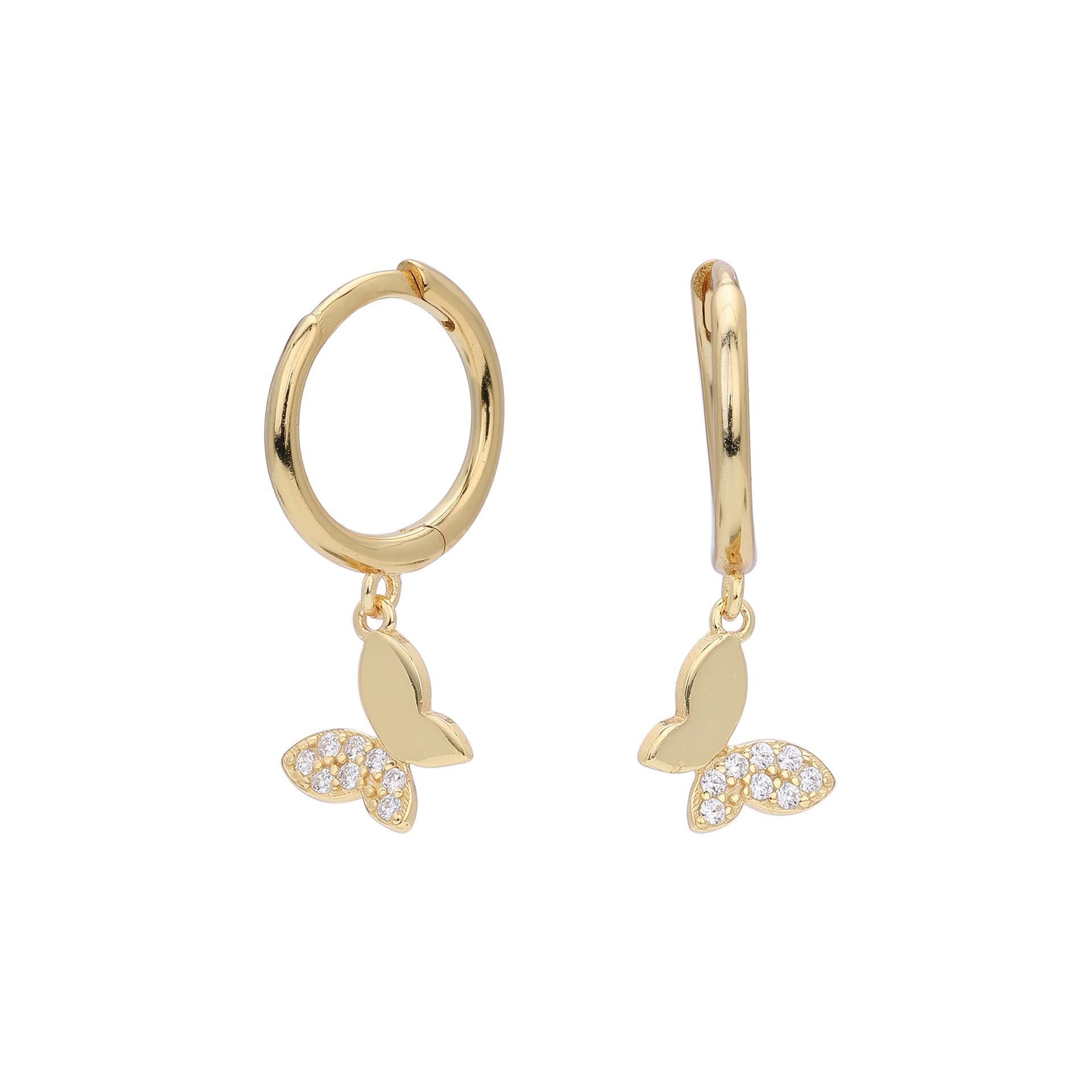 Damen Ohrringe mit funkelnden Schmetterlingsanhängern aus hochwertigem 925 Sterling Silber Shop Nory