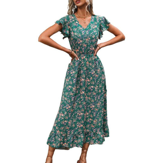 Damen Midikleid mit floralem Design Shopnory