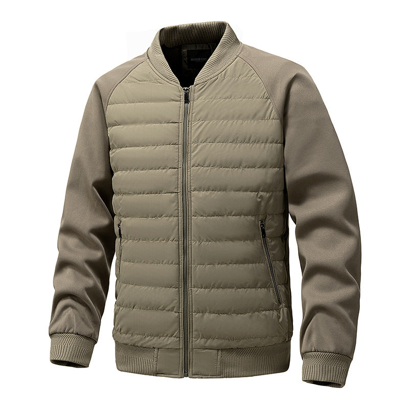 Herren Leichte Hybrid-Bomberjacke mit gesteppter Front Raglanärmeln und Rippbündchen Shop Nory