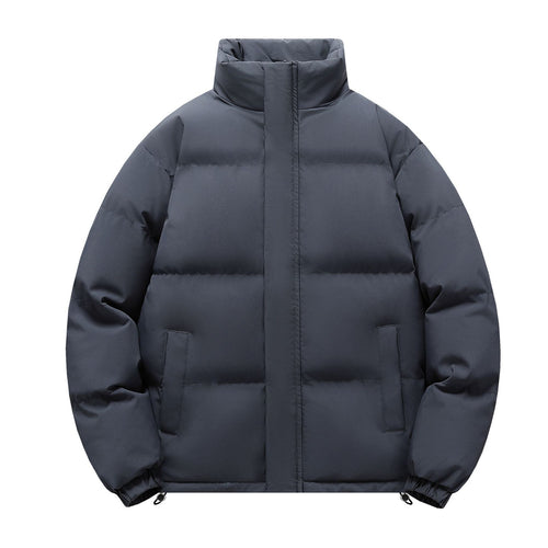Herren Kurz geschnittene stark wattierte Steppjacke mit hohem Stehkragen und Kordelzugsaum Shop Nory