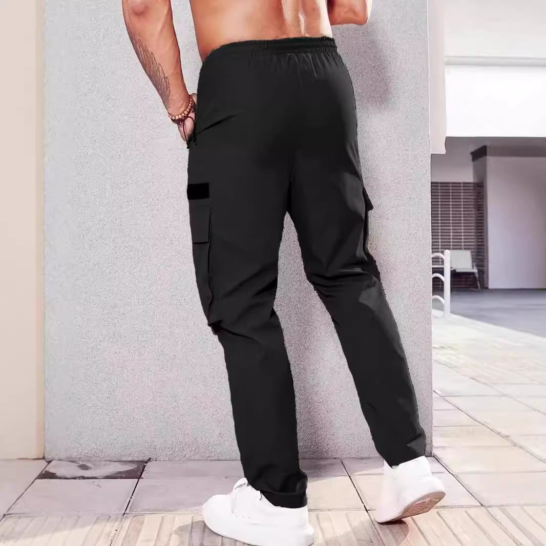 Herren Slim‑Tapered Utility‑Cargohose mit elastischem Bund, Kordelzug & Mehrfachklapptaschen Shop Nory