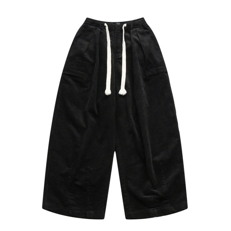 Damen Weite hochtaillierte Cordhose im Culotte‑Schnitt mit Tunnelzug und aufgesetzten Taschen Shop Nory