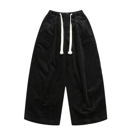 Damen Weite hochtaillierte Cordhose im Culotte‑Schnitt mit Tunnelzug und aufgesetzten Taschen Shop Nory