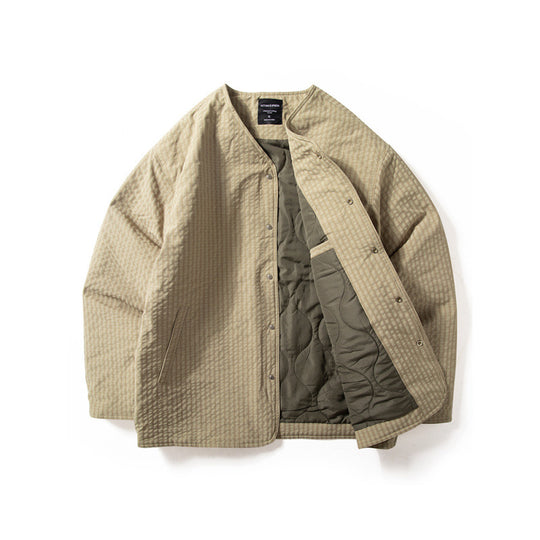 Herren Steppjacke ohne Kragen mit Druckknopfverschluss und seitlichen Eingrifftaschen Shop Nory