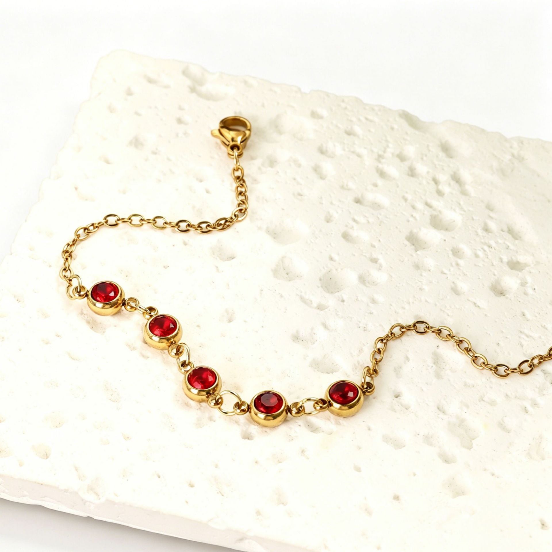 Damen Elegante Goldkette mit lila Kristallen Shop Nory