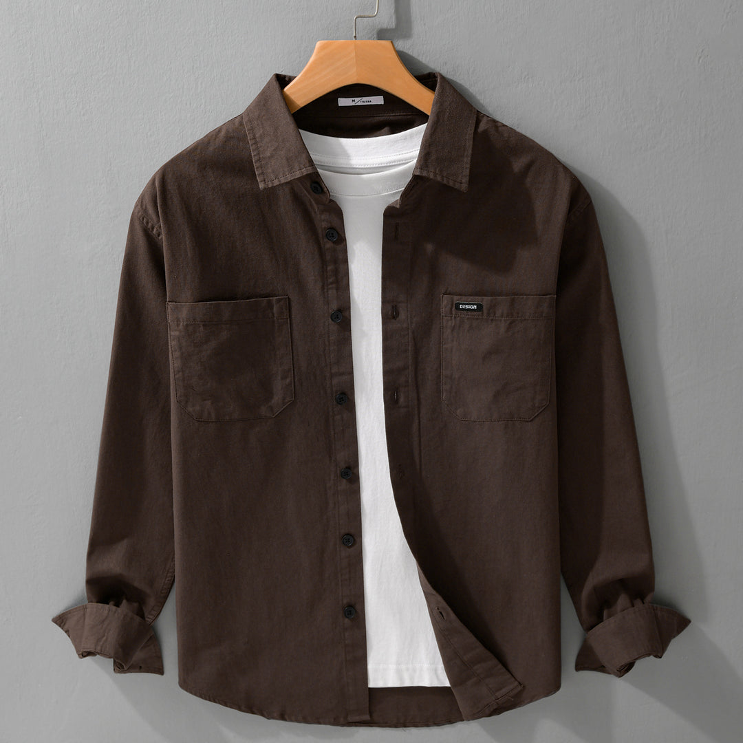 Herren Baumwoll-Overshirt im Hemdjackenstil mit aufgesetzten Brusttaschen und relaxed Fit Shop Nory