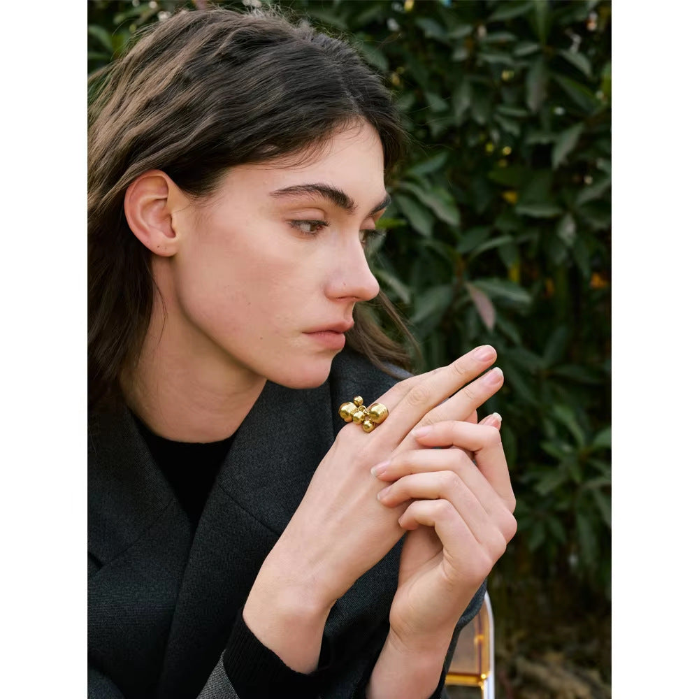 Damen-Statement-Ring mit geometrischen Kugeln Shop Nory