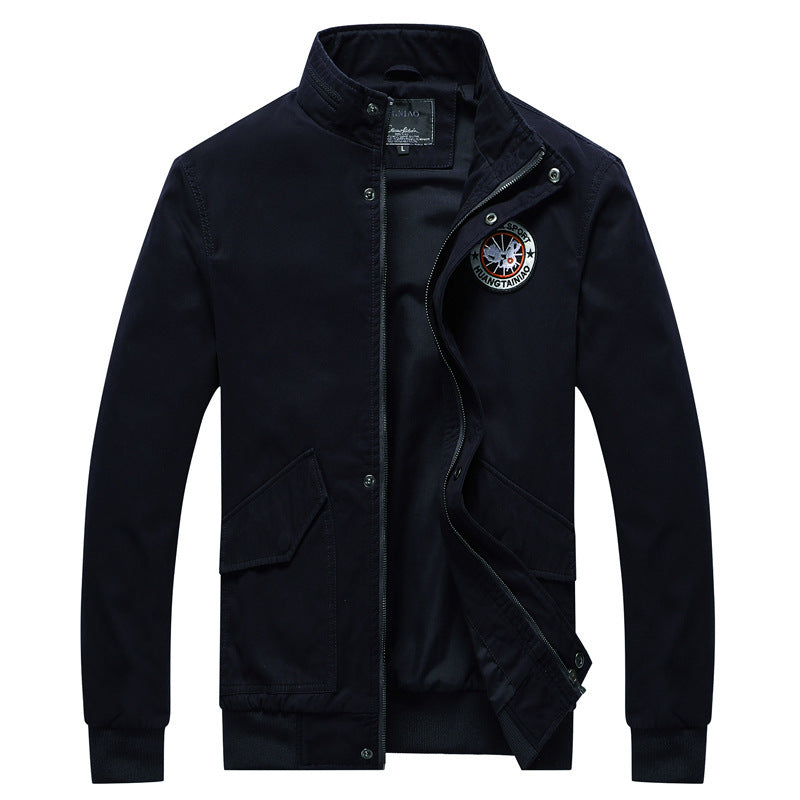 Herren Canvas-Fieldjacke im Bomberstil mit Stehkragen, Taschenklappen und elastischen Bündchen Shop Nory
