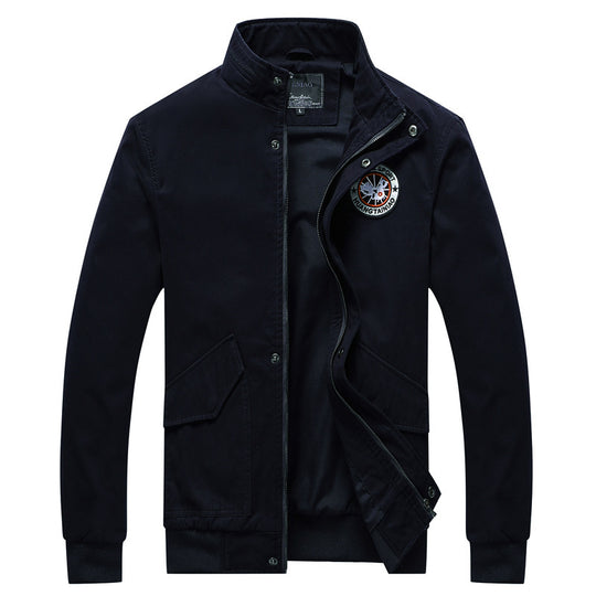 Herren Canvas-Fieldjacke im Bomberstil mit Stehkragen, Taschenklappen und elastischen Bündchen Shop Nory