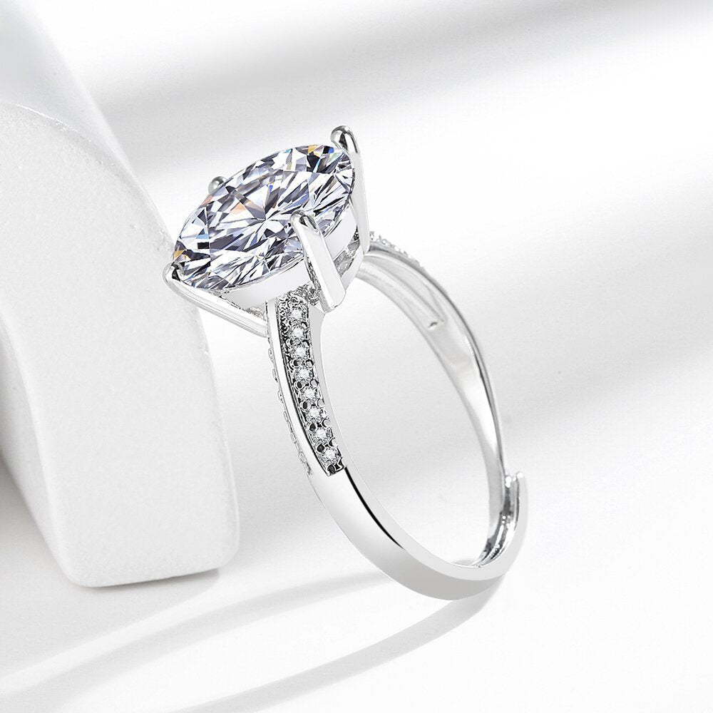 Damen Funkelnder Solitär-Ring mit exquisitem Zirkonia Shop Nory