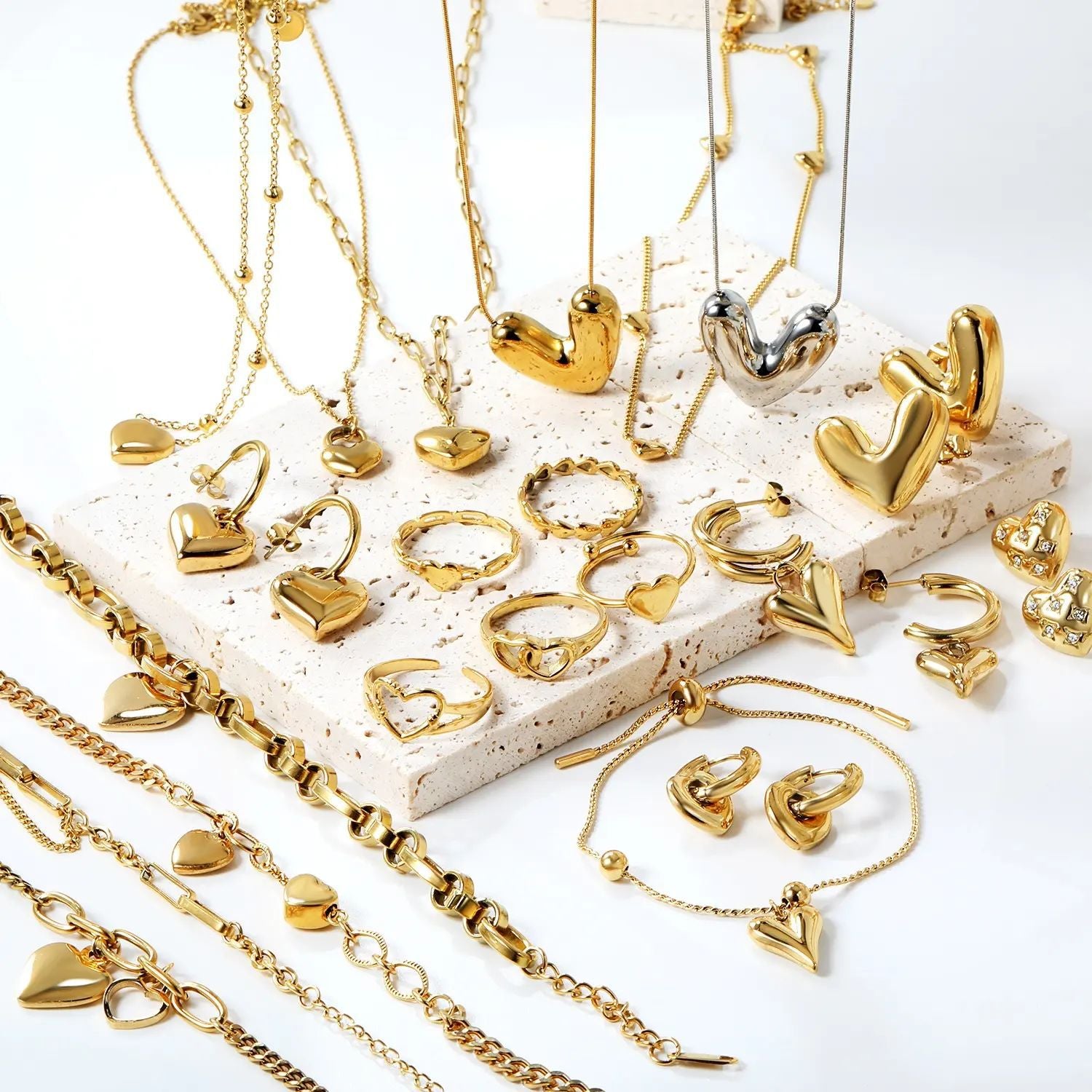 Damen Herzförmige Edelstahl Ohrstecker Shop Nory 1783008980