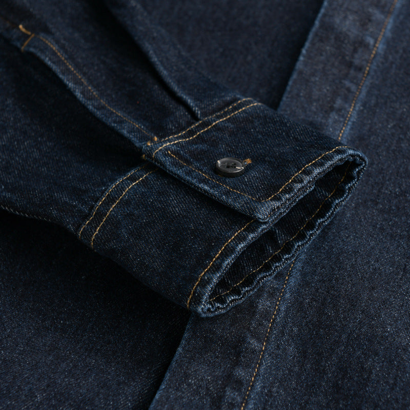 Herren Denim-Overshirt im Worker-Stil mit verdeckter Knopfleiste Shop Nory