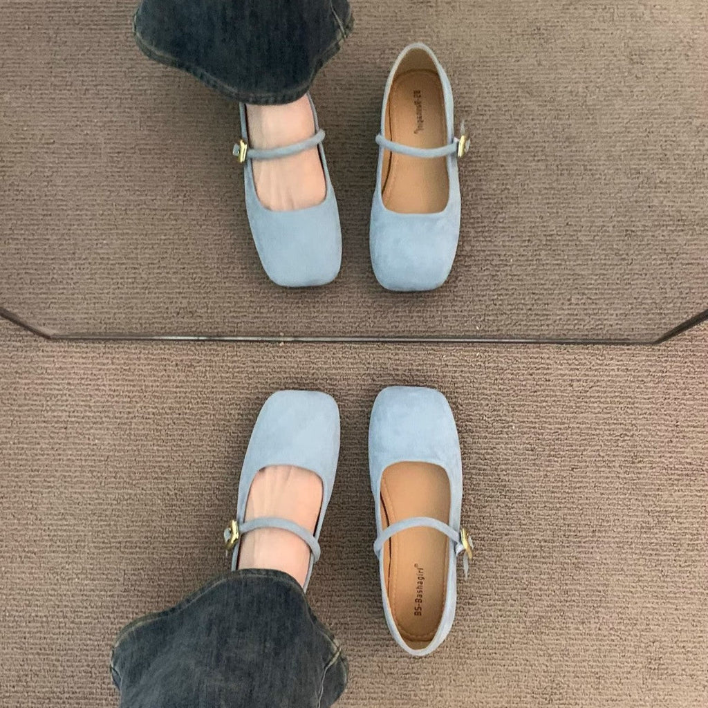 Damen elegante Mary Jane Ballerinas mit modischem Riemchen und komfortablem Fußbett Shopnory