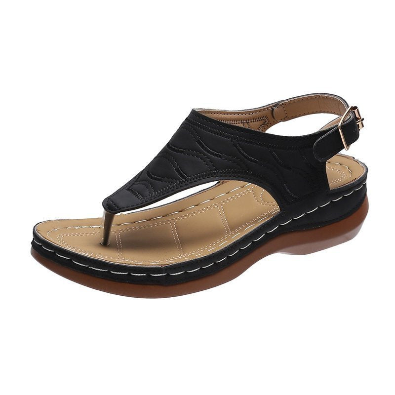 Damen Zehentrenner-Sandalen mit ergonomischem Fußbett und verstellbarem Riemendesign