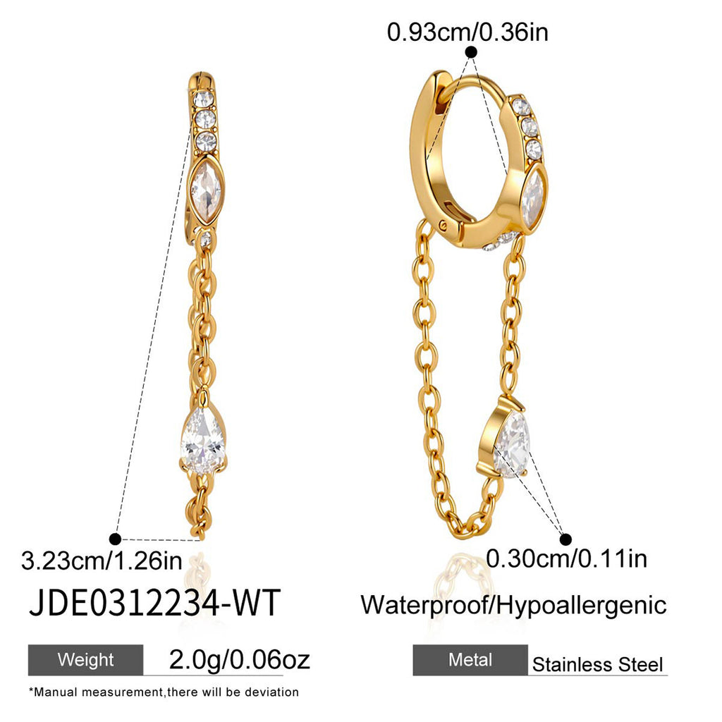 Damen Ohrhänger mit funkelnden grünen Zirkonia und elegantem Kettenanhänger Shop Nory