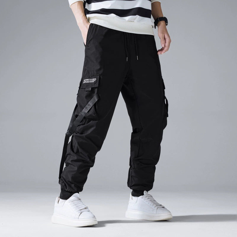 Herren Tech-Cargo-Jogginghose mit Multifachtaschen, Zugbändern & elastischen Bündchen Shop Nory
