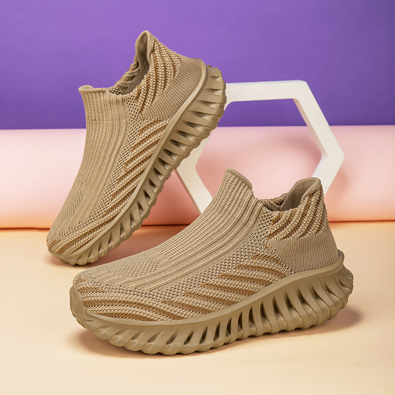 Damen Strick-Sneaker mit atmungsaktivem Obermaterial und rutschfester Sohle Shopnory
