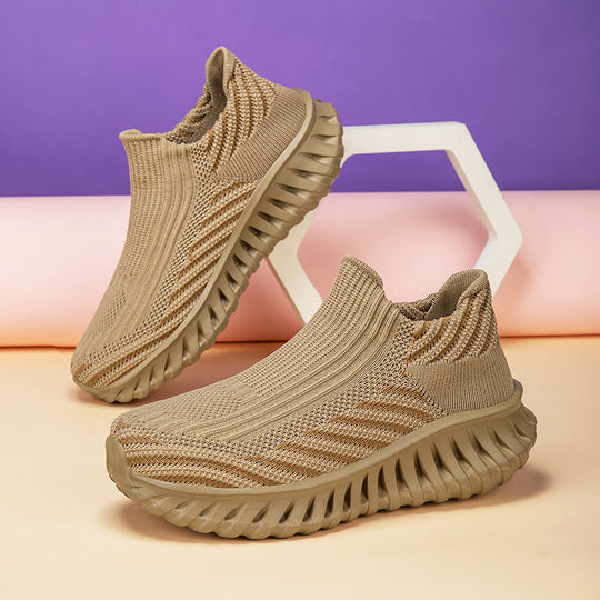Damen Strick-Sneaker mit atmungsaktivem Obermaterial und rutschfester Sohle Shopnory