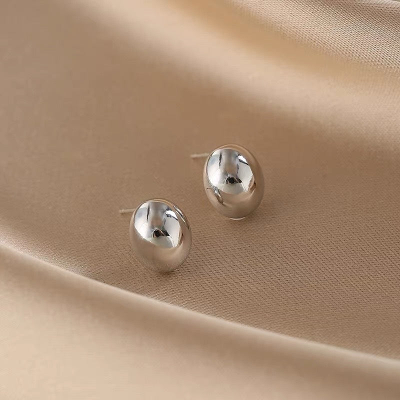 Damen Polierte Kuppel Stecker Ohrringe Shop Nory