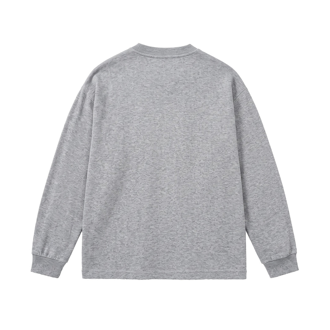 Unisex Gerippter Oversize-Pullover mit Raglanärmeln und Metalllogo Shop Nory
