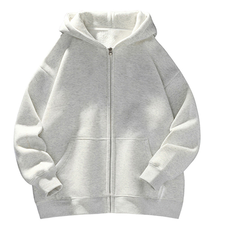 Unisex Oversize-Kapuzenjacke mit durchgehendem Reißverschluss, Teddyfutter und Känguru-Taschen Shop Nory