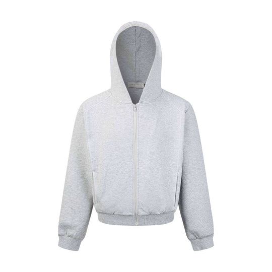 Unisex Kapuzen-Sweatjacke mit durchgehendem Reißverschluss und geripptem Bund Shop Nory