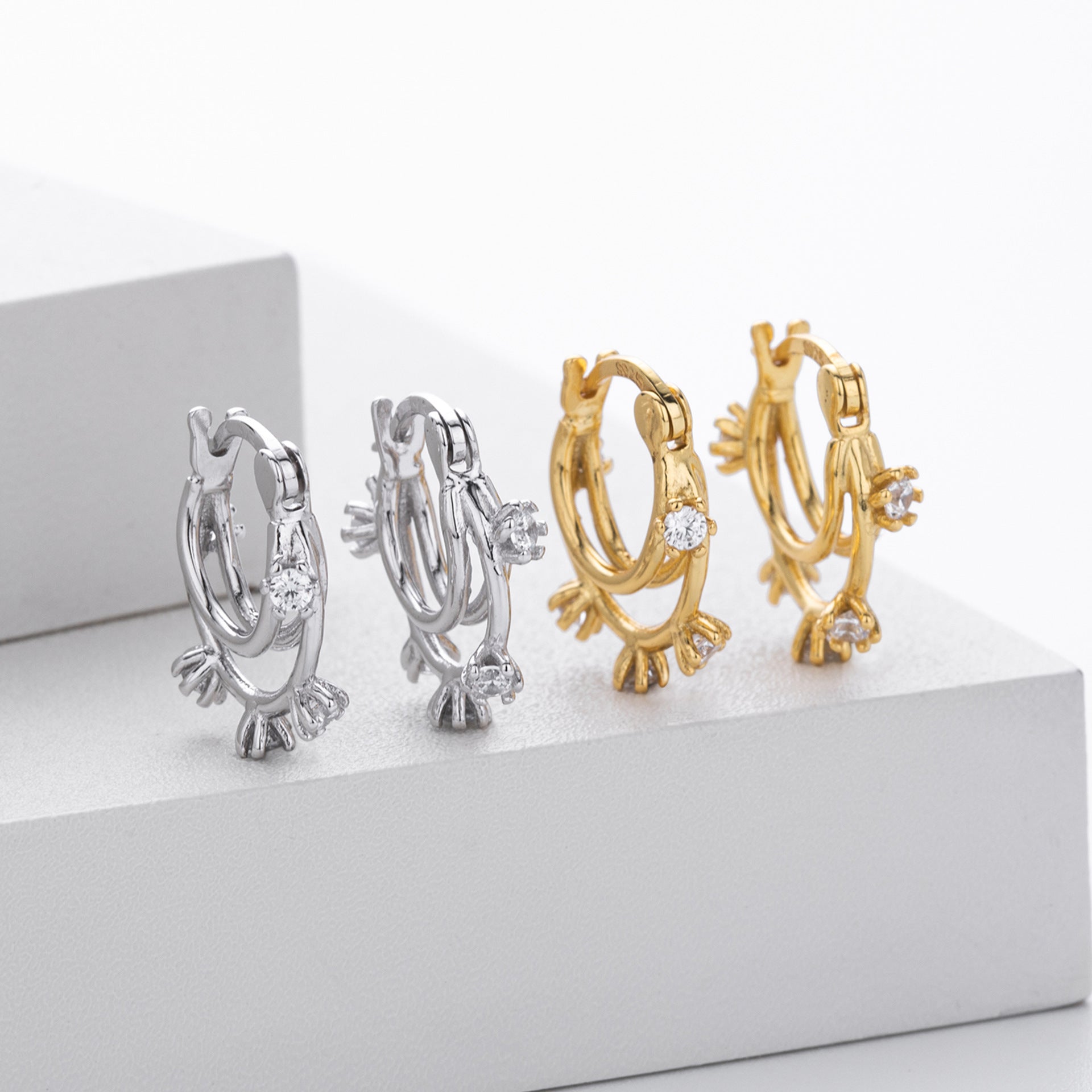 Damen Ohrhänger im kreativen Frosch-Design aus 925 Sterling Silber Shop Nory