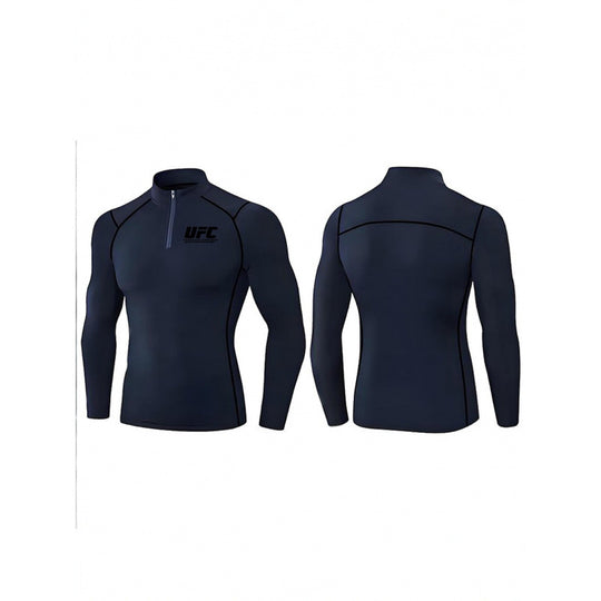 Herren eng anliegendes Kompressionsshirt mit kurzem Reißverschluss und langen Ärmeln Shop Nory