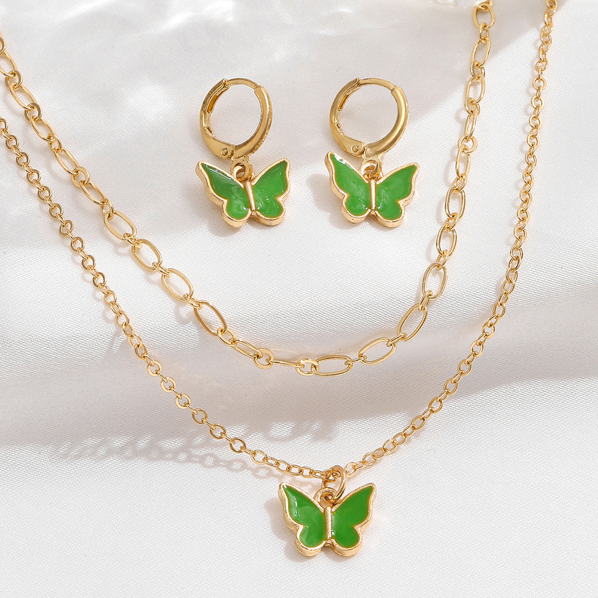 Damen Schmuckset mit eleganten Schmetterlingsanhängern Shop Nory