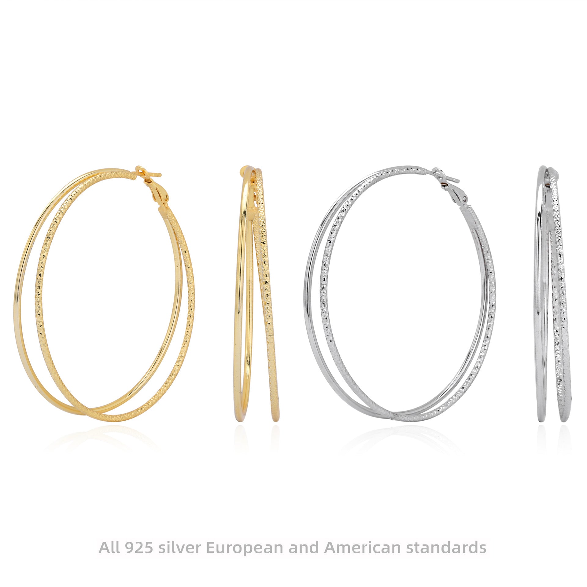 Damen Creolen aus 925 Sterling Silber mit funkelnden Zirkonsteinen Shop Nory