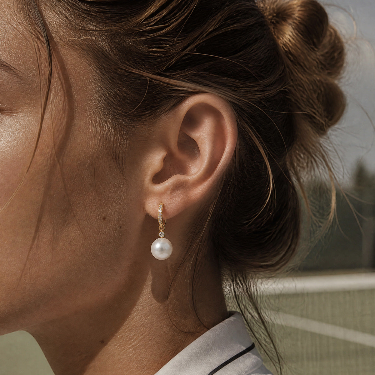 Damen Ohrhänger mit eleganten Perlen- und Zirkonia-Details Shop Nory