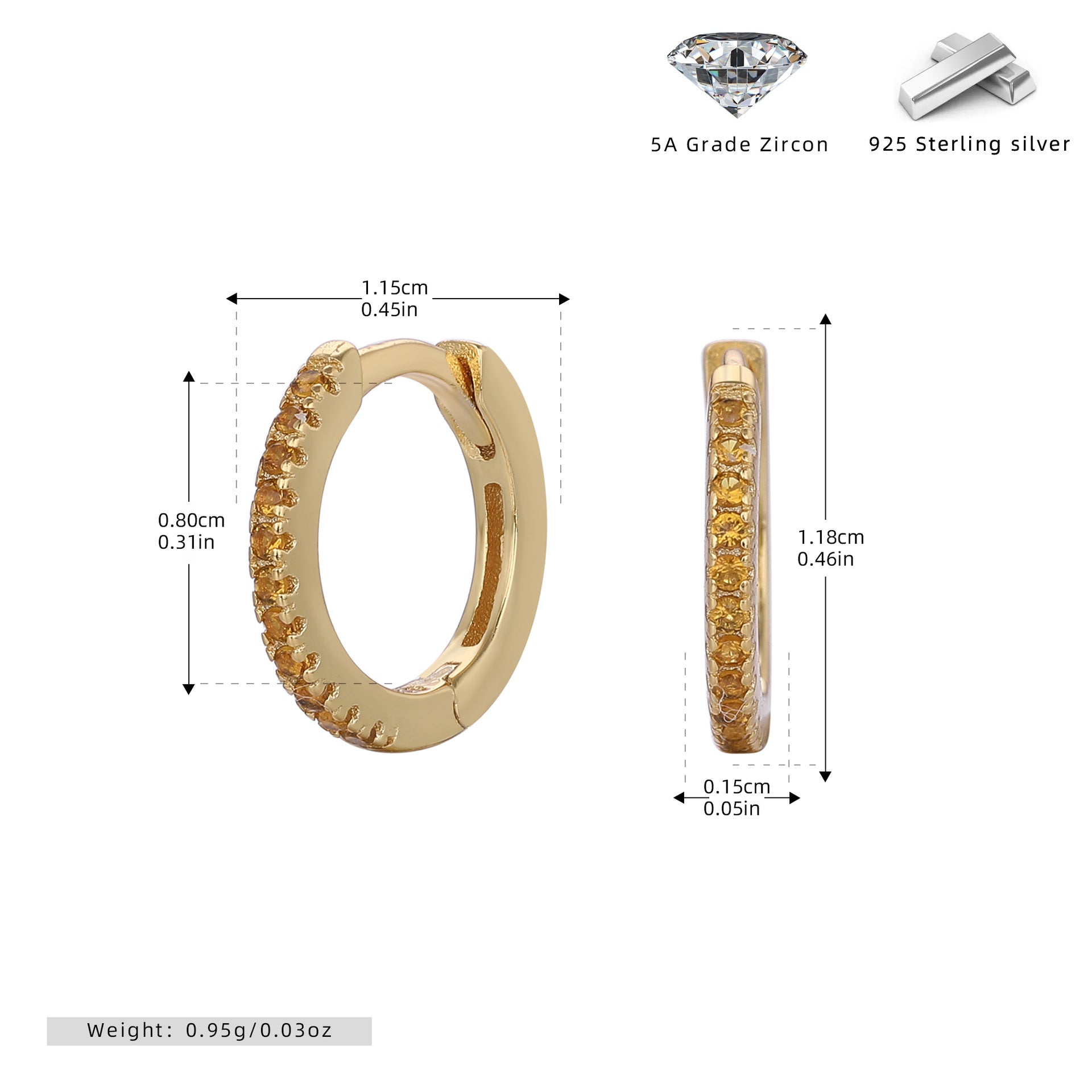 Damen Creolen mit funkelnden Zirkonsteinen in elegantem Design Shop Nory