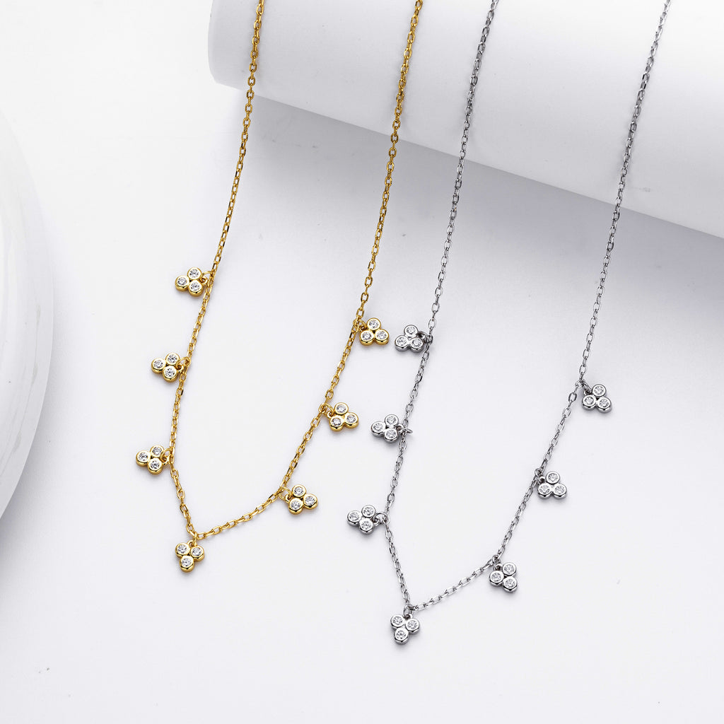 Damen Halskette mit funkelnden Zirkonen Shop Nory