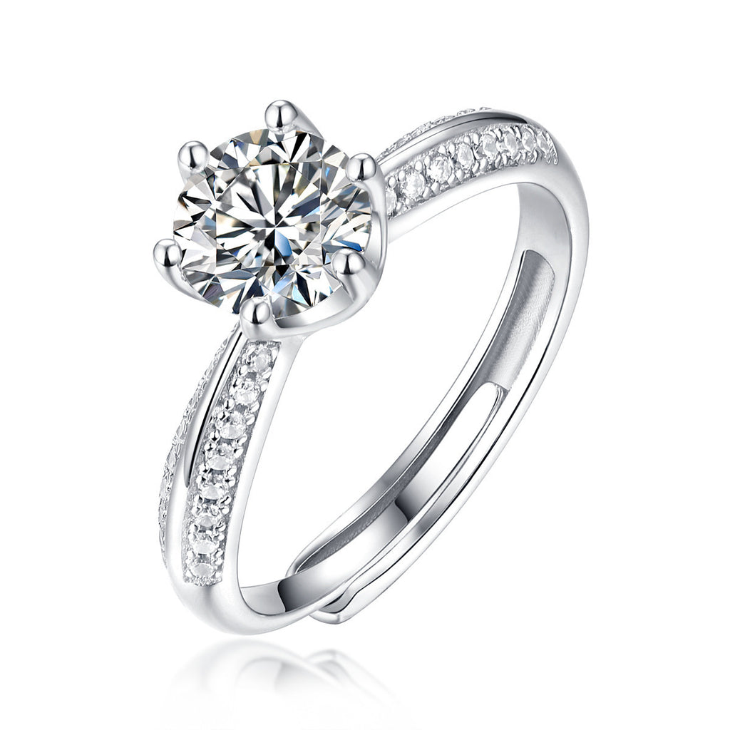 Damen Brillanter Verlobungsring mit funkelndem Zirkonia-Besatz Shop Nory