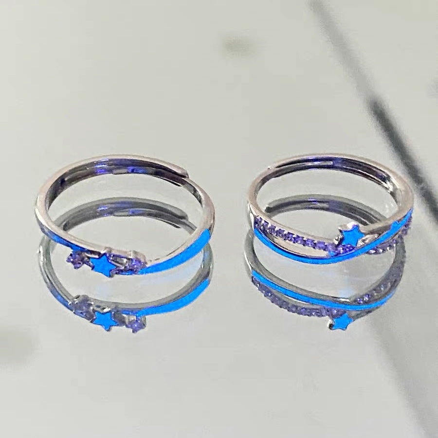 Damenring mit funkelndem Sternenmotiv und eleganter Oberflächenstruktur Shop Nory
