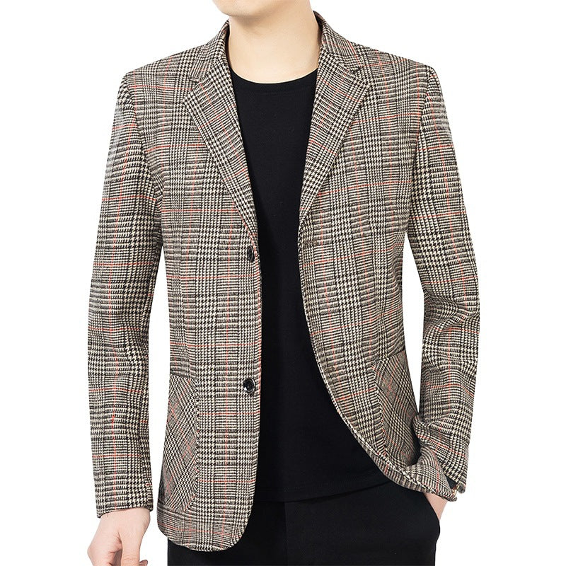 Herren Sakko mit Glencheckmuster schlanke Schnittführung und Zweiknopf-Silhouette Shop Nory