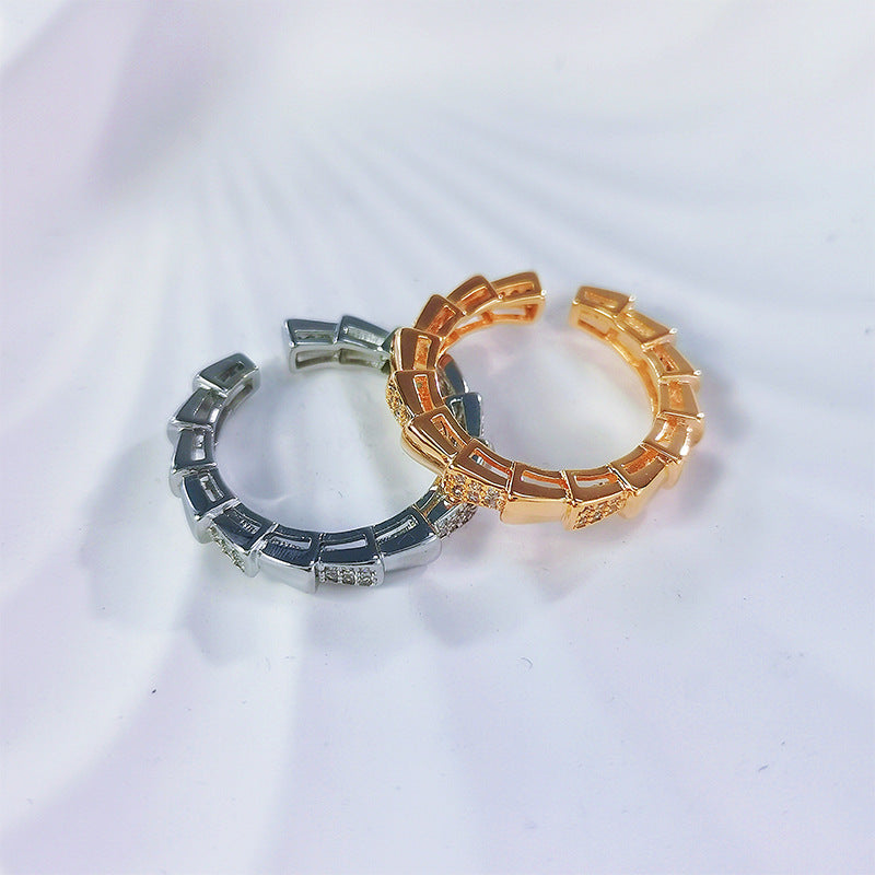 Damen Ring mit elegantem Bambusdesign und funkelnden Zirkonia Shop Nory