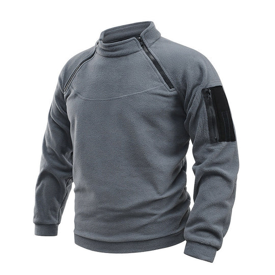 Herren Thermo-Tactical-Sweatshirt mit Fleece-Innenfutter, Reißverschluss-Schultern & Armtasche Shop Nory