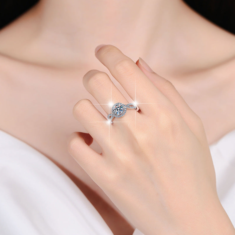 Damenring mit elegantem doppeltem Design und gediegenem Zirkonia-Besatz Shop Nory