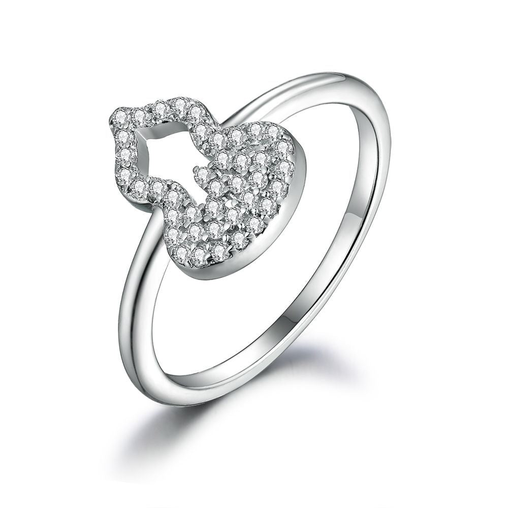 Damenring in Herzform mit glitzerndem Zirkonia-Besatz Shop Nory